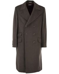 Brunello Cucinelli - Lightweight Virgin-Wool Cloth One-And-A Half Breasted Coat With Peak-Lapels - Lyst