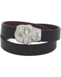 McQueen - Skull Double Wrap Bracelet - Lyst