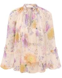 Zimmermann - Luna Ruffle Billow Blouse - Lyst