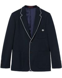 Gucci - Cotton Jersey Jacket With Embroidery - Lyst
