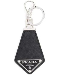 Prada - Leather Key Ring - Lyst