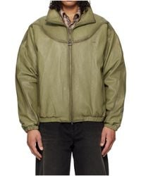 WOOYOUNGMI - High-Neck Zip-Up Leather Jacket - Lyst