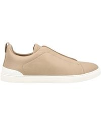 ZEGNA - Off Deerskin Triple Stitch Sneakers - Lyst