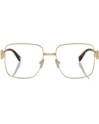 Miu Miu - Logo-Lettering Square-Frame Glasses - Lyst