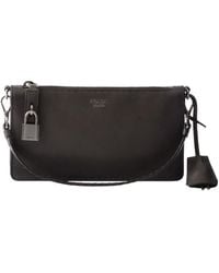 Prada - Antiqued Leather Pouch - Lyst