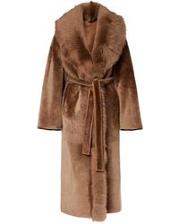 Nour Hammour - Isadora Shearling Wrap Coat - Lyst