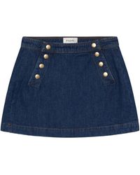 FRAME - High Waist Denim Skirt - Lyst