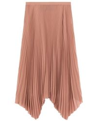 Valentino - Georgette Pleated Midi Skirt - Lyst