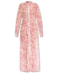 Versace - Dress With Waist Draping - Lyst
