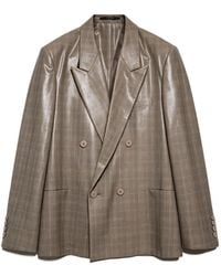 Gucci - Coated Prince Of Wales Wool Blend Jacket - Lyst