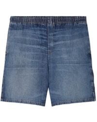 Versace - Elastic Waist Denim Shorts - Lyst