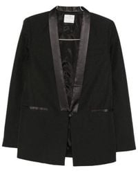 forte_forte - Satin-Trim Shawl-Lapel Blazer - Lyst