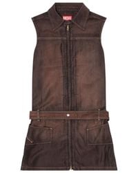 DIESEL - De Edros Belted Zip-Front Dress - Lyst