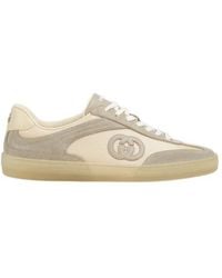 Gucci - 'G74' Low Top Sneakers With Logo Patch On The Side And Logo Lettering On The Tongue - Lyst