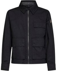 Moncler - Grenoble Logo Embroidered Zip-Up Shirt - Lyst