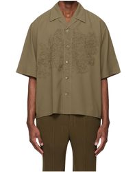 Homme Plissé Issey Miyake - Embroidered Short-Sleeve Shirt - Lyst