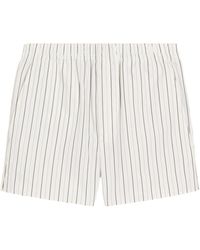 Ami Paris - Logo Patch Striped Shorts - Lyst
