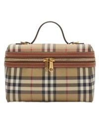 Burberry - Mini Checked Zip-Around Vanity Crossbody Bag - Lyst