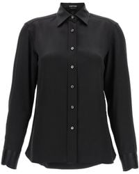 Tom Ford - Classic-Collar Silk Shirt - Lyst