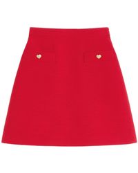 Valentino - Crepe Couture Heart Motif Mini Skirt - Lyst