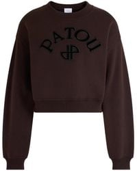 Patou - Logo-Patch Cropped Sweater - Lyst