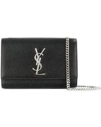 Saint Laurent - Kate Logo Plaque Small Shoulder Bag - Lyst