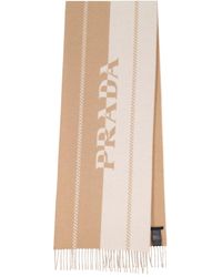 Prada - Two-Toned Fringed Scarf - Lyst
