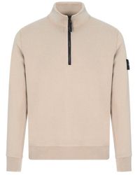 Stone Island - Logo Patch Quarter-Zip Sweatshirt - Lyst