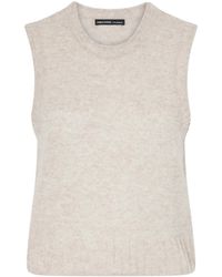 James Perse - Greywhite Sleeveless Knit Vest - Lyst