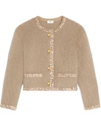 Celine - Embroidered Cardigan Jacket - Lyst