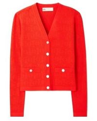 Tory Burch - T Monogram Jacquard Knit Cardigan - Lyst
