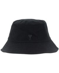 Ami Paris - Logo Embroidered Bucket Hat - Lyst