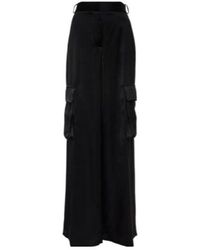 Versace - High-Rise Wide-Leg Satin Cargo Pants - Lyst
