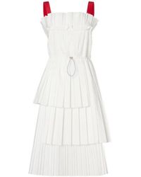 Fendi - Ruffled Pleated Midi Dress - Lyst