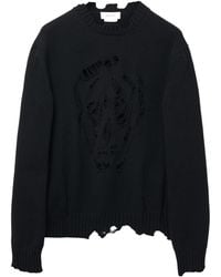 McQueen - Distressed Skull Jumper - Lyst