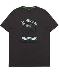 EA7 - Logo Round Collar T-Shirt - Lyst
