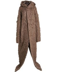 Rick Owens - Solid Color Hooded Cashmere Coat - Lyst