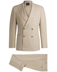 BOSS - Boss Patterned Tweed Two Piece Suit - Lyst