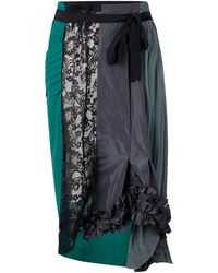 Prada - Asymmetrical Midi Wrap Skirt With Tied Waist - Lyst
