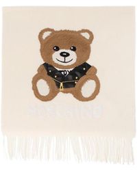 Moschino - Teddy Bear-Print Knitted Scarf - Lyst