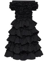 RED Valentino - Short Sleeve Ruffled Dress - Lyst