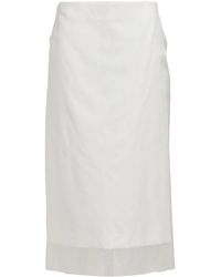 Sportmax - Midi Skirt Silk, Cotton, Linen - Lyst