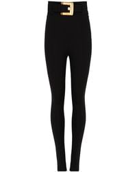 Balmain - Stretch Belted Slim Trousers - Lyst