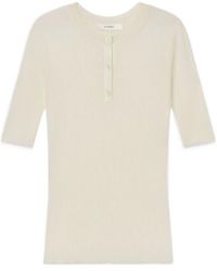 FRAME - The Henley Rib Tee - Lyst