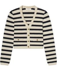 FRAME - Striped Cardigan - Lyst
