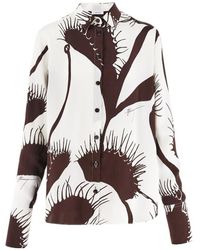 Ferragamo - Lapel Long-Sleeved Shirt - Lyst