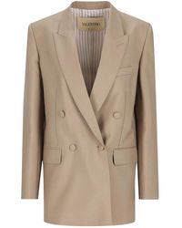 Valentino - Solid Double-Breasted Blazer - Lyst