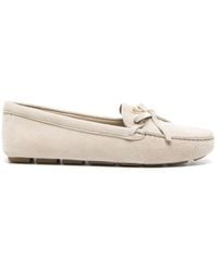 Prada - Triangle-Logo Suede Loafers - Lyst