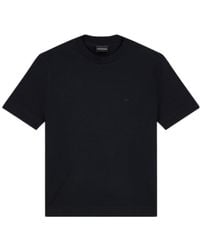 Emporio Armani - Jersey T-Shirt With Micro Eagle Embroidery - Lyst