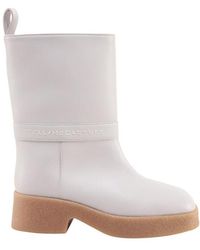 Stella McCartney - Logo Lettering Pull-On Ankle Boots - Lyst